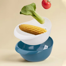 3 Stück Obst-Waschsieb Set - Doppellagige Siebkörbe Für Küche Und Camping