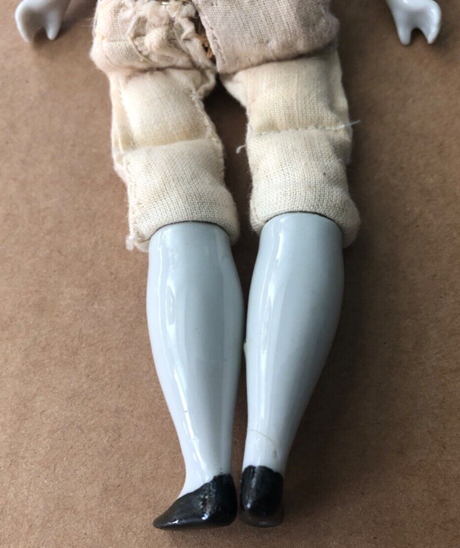 Vintage GERMANY 9 Porcelain China Doll Head Arms Legs Cloth Body