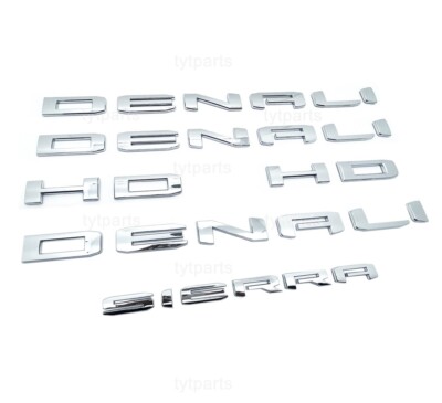 2019-25 Chrome DENALI HD DENALI SIERRA Emblems Fit GMC Sierra 2500hd 3500hd