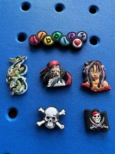 Disney Pirates of the Caribbean Jibbitz Shoe Charms. Authentic Crocs Jibbitz NEW