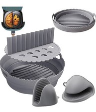 Reusable Silicone Air Fryer Liner, Divider & Heat Resistant Mitts