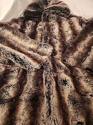 Jones New York Women's Coat Reversible Faux Fur Hood  Sable Brown Size L