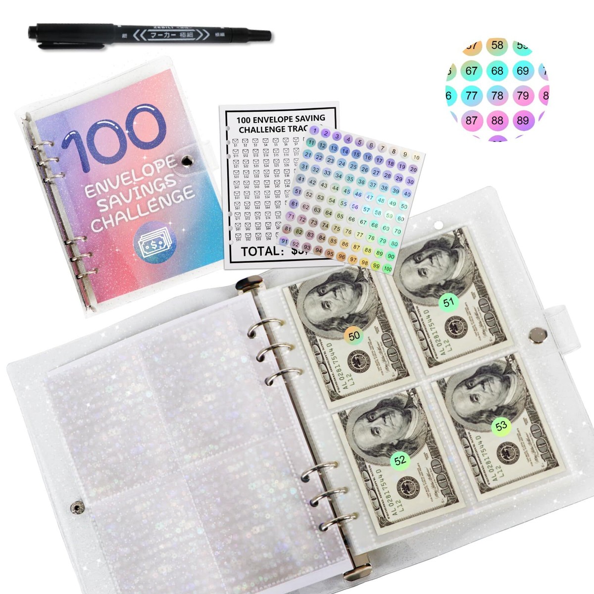 100 Saving challenge Box ver. (リフィルのみ) Amazon.com : 100 Envelopes Money Saving Challenge, 100