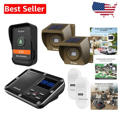 No Wi-Fi Required! 6-Piece Solar Security Alarm System with Adjustable Chimes