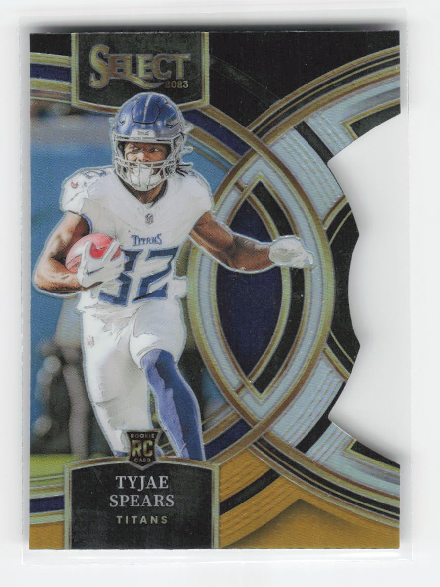 2023 Panini Select #172 Tyjae Spears Black and Gold Prizms Die Cuts