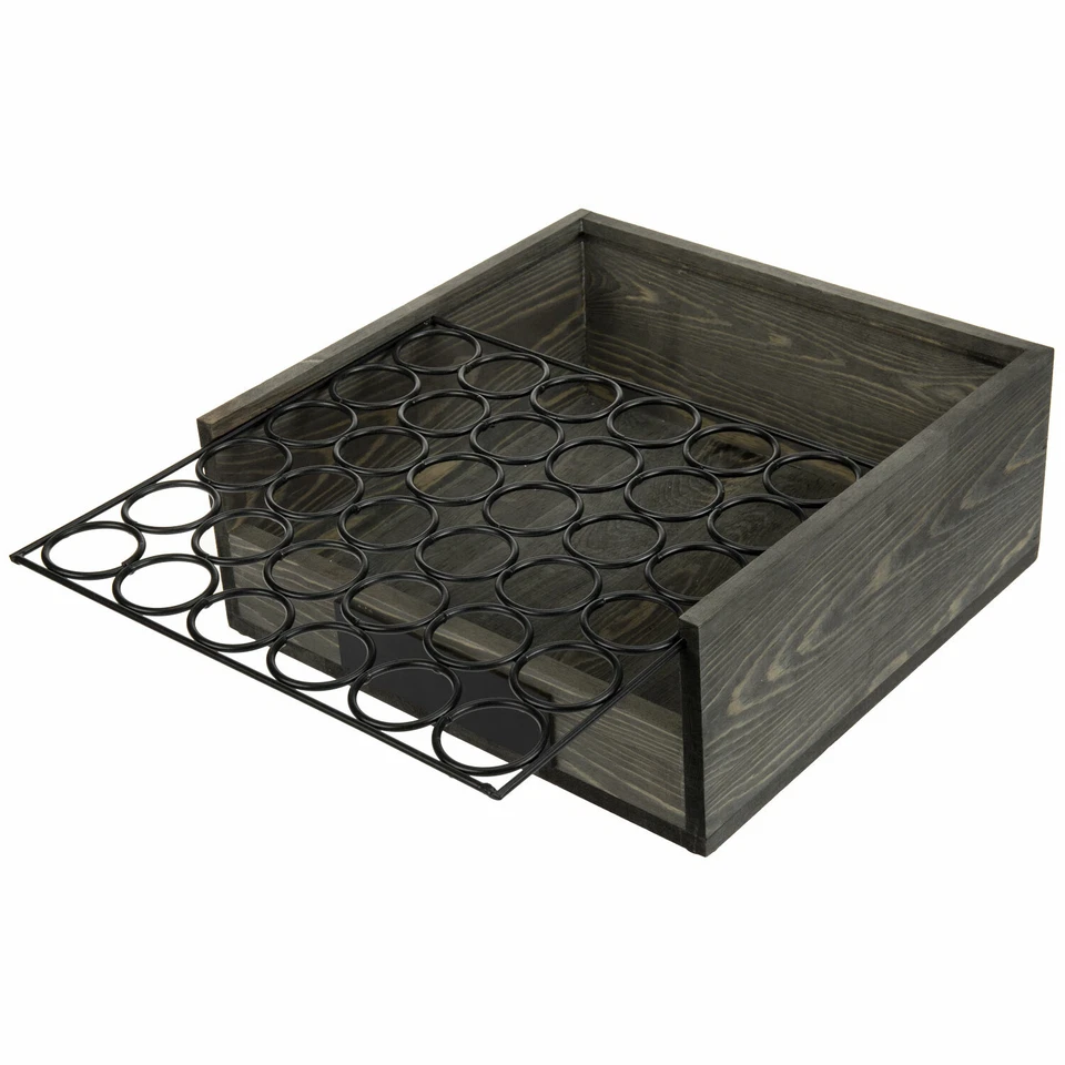 MyGift 2 Tier Gray Wood and Black Metal Wire 36 Eggs Basket Tray with Chalkboard - Image 4 of 4