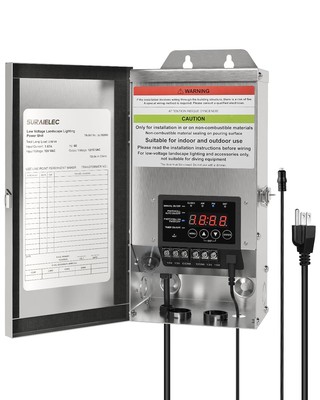 200W Low Voltage Landscape Transformer (12V/15V AC), Outdoor Transformers for...