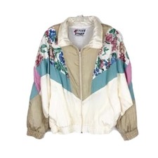 Vintage Size Medium Active Stuff Floral Color Block Jacket