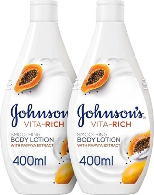2X JOHNSON S Body Lotion - Vita-Rich, Smoothing Papaya, 400ml