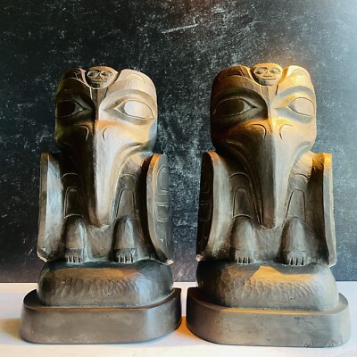 Pair of Amos Wallace c. 1967 Griffins, Alaska Totem Figure