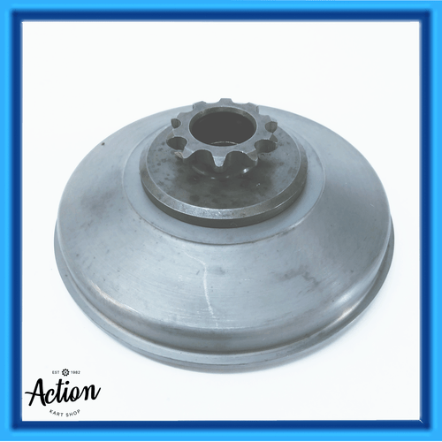 GO KART ROTAX CLUTCH DRUM BELL with 10 TOOTH SPROCKET NUT PIN & BUSH AFTERMARKET - Bild 3 von 4