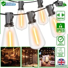 Festoon Lights 24FT Outdoor LED Bulbs ST64 IP65 With Free 5M Extension Cable