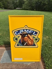 Vintage Rare Joe Camel Cigarette Advertising Tin Metal Hanging Sign 27”x17.5”