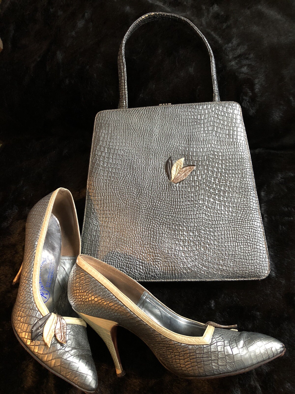 Vtg 1950s Women’s Gainsborough Silver Purse Handbag S… Gem