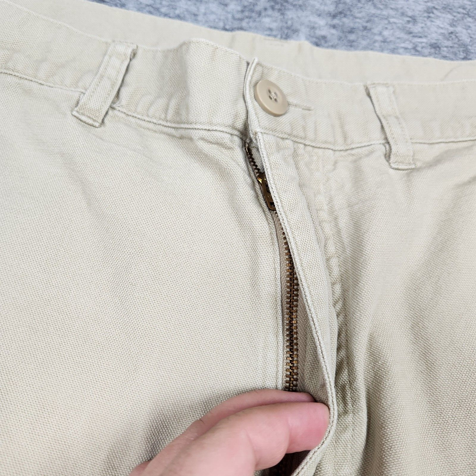 Patagonia Shorts Men Sz 38 Khaki Beige Canvas Duck Organic Cotton Casual 57075 thumbnail 3