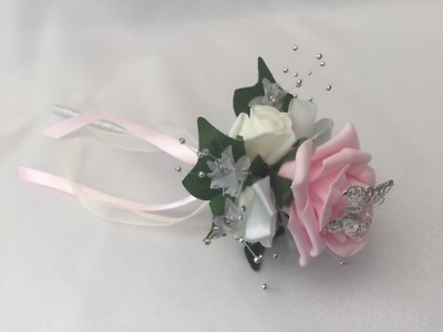 Hochzeit Blumen Elfenbein Rosenstrauß, Braut, Brautjungfern, Blume - Mädchenstäbe 