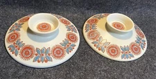 Pair of 2 Norge Figgjo Flint Flameware Astrid  Replacement Lid MCM Norway