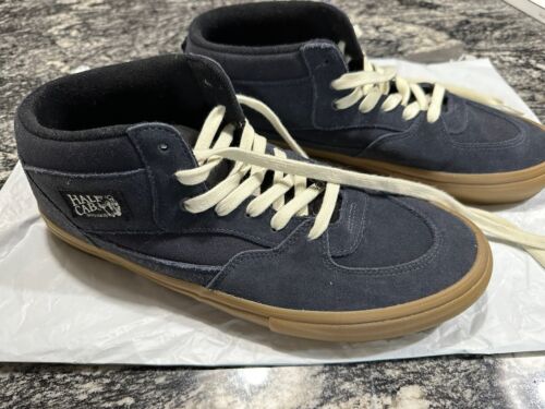 VANS Skate Half Cab Sz 13 Shoes Mid Top Men's Navy Gray Suede Free Shipping - Picture 1 of 10