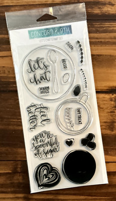  Concord & 9th  Stempelset ''Let's Chat'' Kaffee Tee Tasse