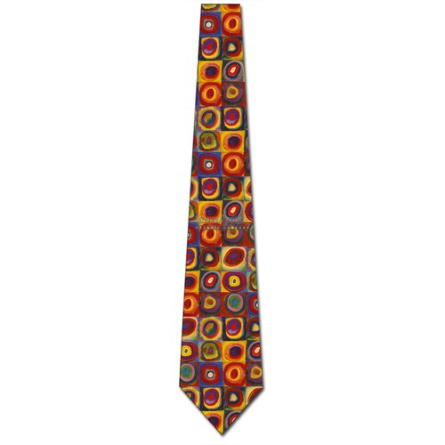 Kandinsky Concentric Circles Tie Art Neckties Mens Abstract Painting Tie NWT - Picture 3 of 3