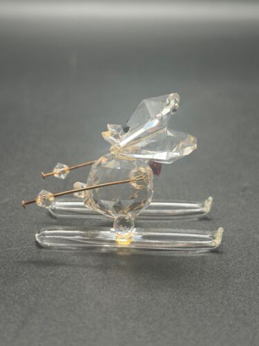 ¿Swarovski vintage? Estatuillas de cristal de hipopótamo sobre esquís de nieve - Imagen 1 de 6