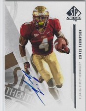CHRIS THOMPSON FSU FLORIDA STATE SEMINOLES UPPER DECK SP AUTO AUTOGRAPH CARD
