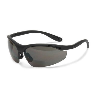 +1.5 Cheaters BIFOCAL READERS Reading Safety Glasses ANSI Z87+ GRAY SUNGLASSES