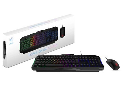 MSI Forge GK100 Combo Gaming RGB Keyboard & Mouse 19-Key Anti-Ghosting, 6-Mod...
