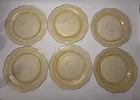6 Federal Depression Glass Patrician Spoke Dinner Plate/Dish 11" Amber Yellow