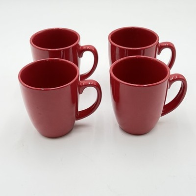 Corelle Coordinates Stoneware Mugs Set Of 4 Red