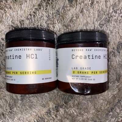 2 GNC / Beyond RAW CREATINE HCL Lab Grade Powder - 60 Servings/each 08/2025