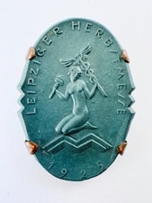 Vintage Weimar German Porcelain Pin Badge Leipzig 1925 Rosenthal Trade Fair Pass