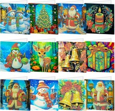 SUUYOO 12 Pack Christmas Painting Kits, 5d 11.8 x 5.9 inches, 12pcs, style3