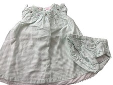 Janie and Jack Layette 0-3 months smocked striped dress bloomers set