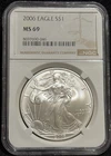 NGC MS69 2006 United States American Silver Eagle 1oz Fine Silver Coin S$1 -046