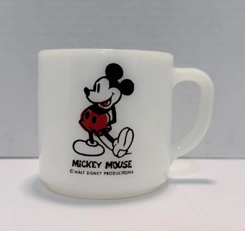 Vintage Federal Milk Glass Disney Mickey Mouse Mug