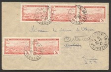 1947 Algeria To Canada Airmail Cover Multiple Franking With 5 Colour Stamps