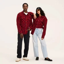 Adult Buffalo Check Long Sleeve Button-Down Flannel Shirt - Woolrich