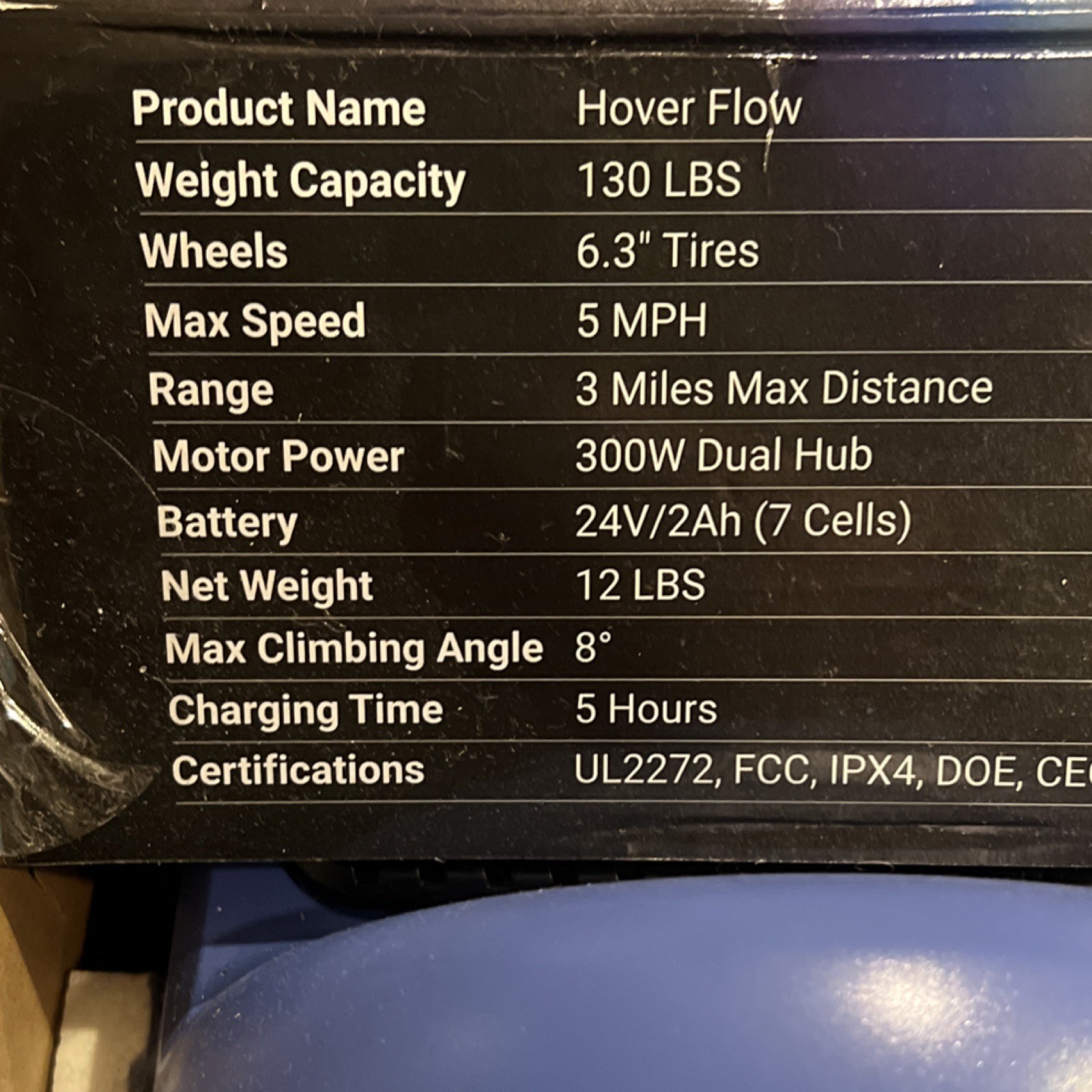 Voyager Hover Flow Self Balancing Scooter Blue, Light Up Wheels, 6.3" Tires thumbnail 4