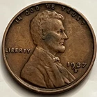 1937-S Lincoln Wheat Cent San Francisco Mint Circulated Dark Spotting BN1034