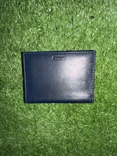 Coach Navy Blue Leather ID Case Wallet