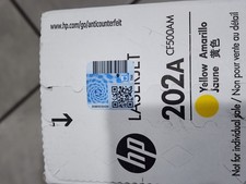HP 202A Yellow Standard Yield Toner Cartridge, Prints Up to 1,300 pages CF502A