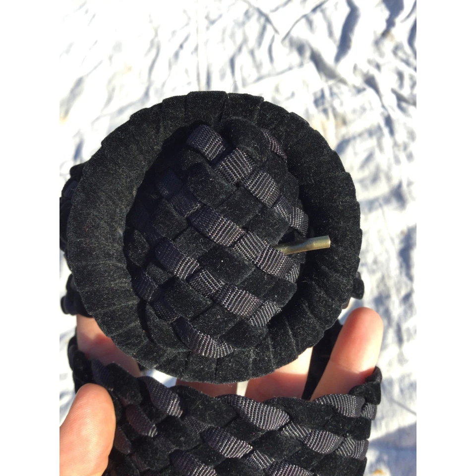 Vintage womens braided fashion belt medium M medium width dress black 80s gothic - Image 2 of 4