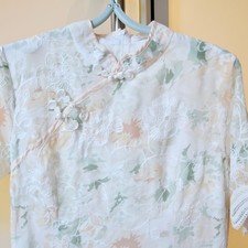 Beige Orange Green Flora Qipao Long Dress - Chinese Traditional Cheongsam