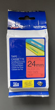 Image of Genuine Brother P-Touch Tape - BLACK ON RED LAM TZe-451 / 24mm x 8m (INC VAT)