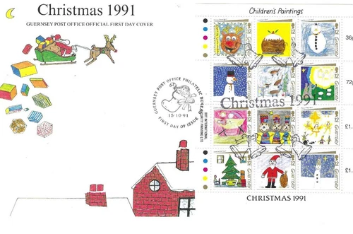 Guernsey Comm/FDC - Christmas 1991  - 1991 (GU210)