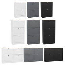 Modern Shoe Cabinet Hallway Storage Space Organisation Unit 2 3 4 Drawers Shelf