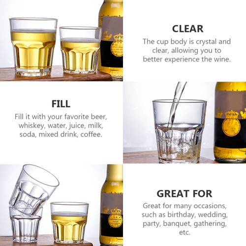 Vasos irrompibles de vidrio de chupito de 6 piezas tazas de whisky acrílico - Imagen 10 de 12