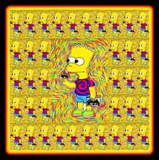 4" Psychedelic Bart Blotter vinyl sticker. Mushroom, LSD vision decal for laptop