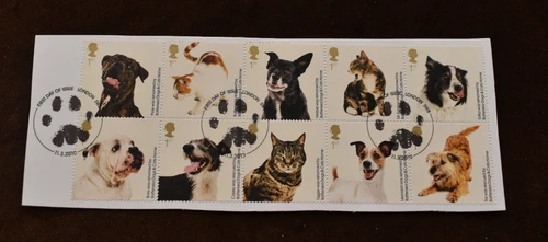GB 2010 Battersea Dogs & Cats Home , Commemorative Stamps On Piece, Used, ex FDC